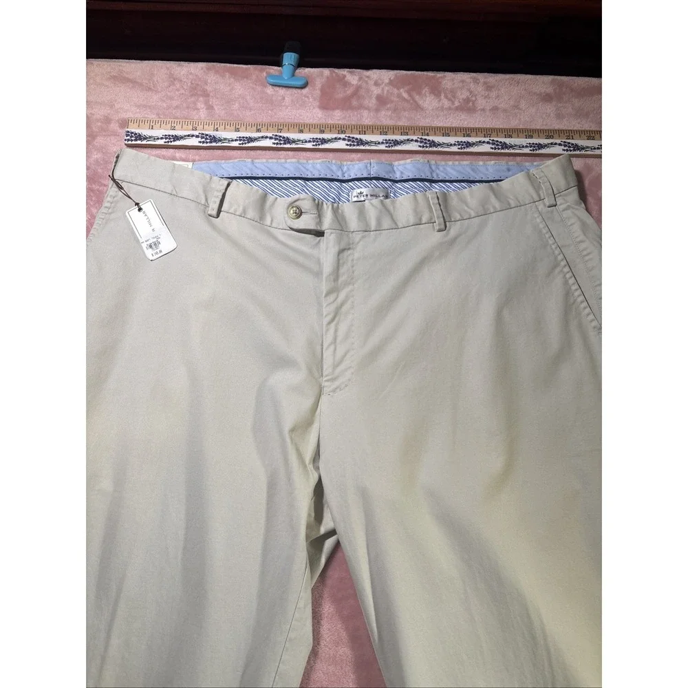 Peter Millar Soft Touch Twill Trousers NWT‎ Khaki Sz 42/36